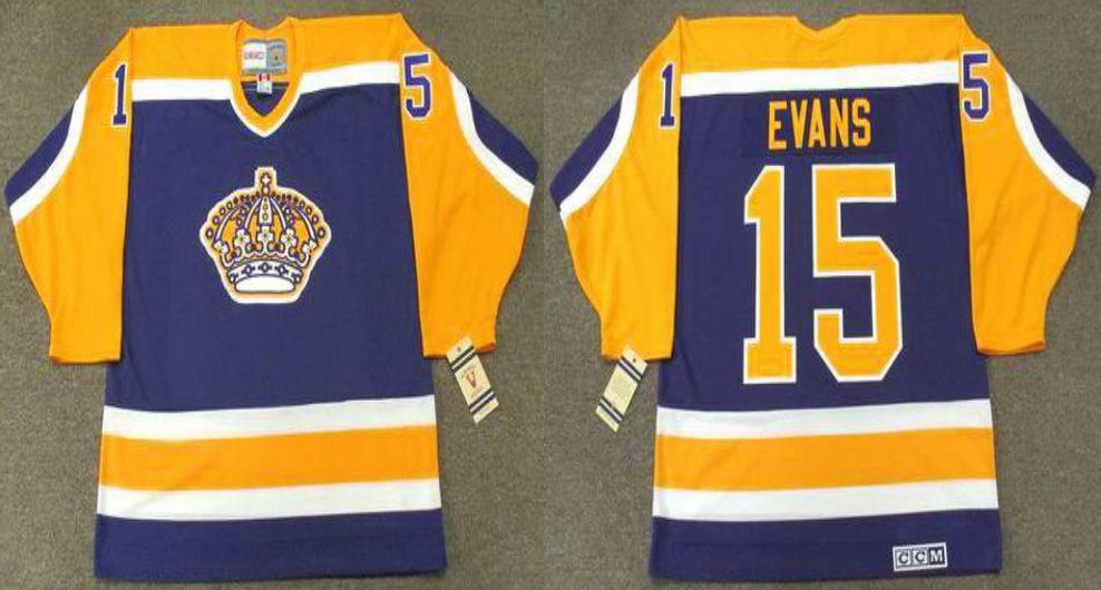 2019 Men Los Angeles Kings 15 Evans Blue CCM NHL jerseys